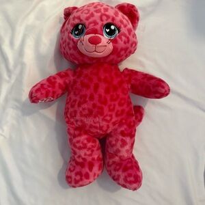 Like New Build-A-Bear Workshop 16" Hot Pink Leopard Cat Plush